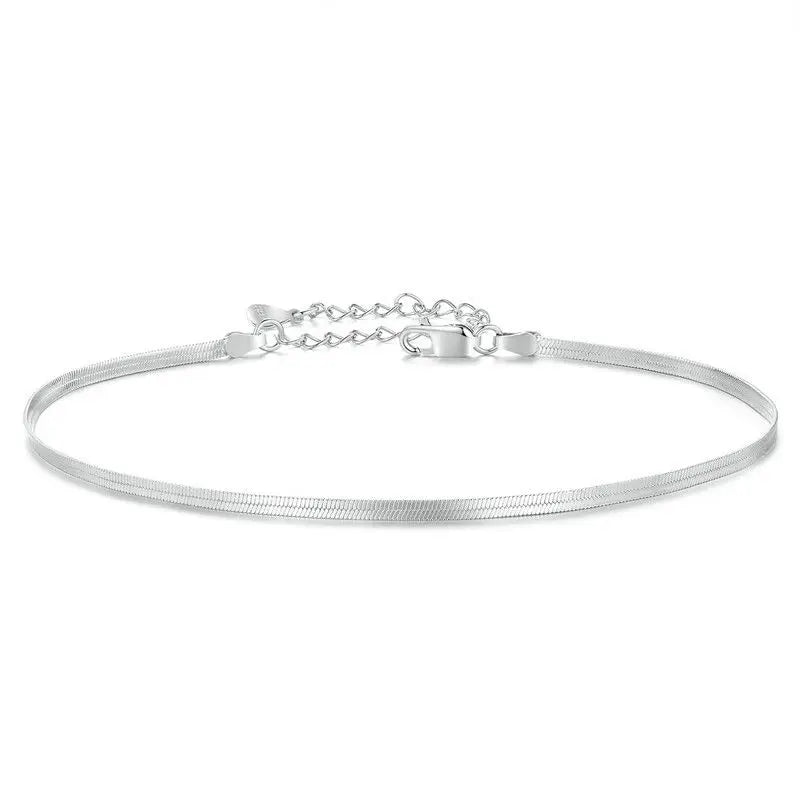 Dazzlink - 
BAMOER Solid 925 Sterling Silver Dazzling Beads Anklet, Chian Bracelet for Leg Female Foot Jewelry For Women BST009