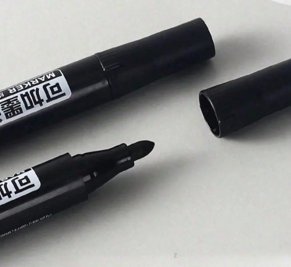 3/5/10 Pcs Permanent Oil-Based Marker Pens Black/Red/Blue - For Metal Wood Plastic Ceramic More - Office Stationery Use