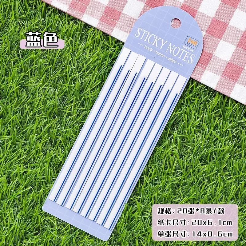 25Sheets highlighting stickers notes thin long strips transparent sticky students colorful fluorescent index Scrapbook 20*6CM