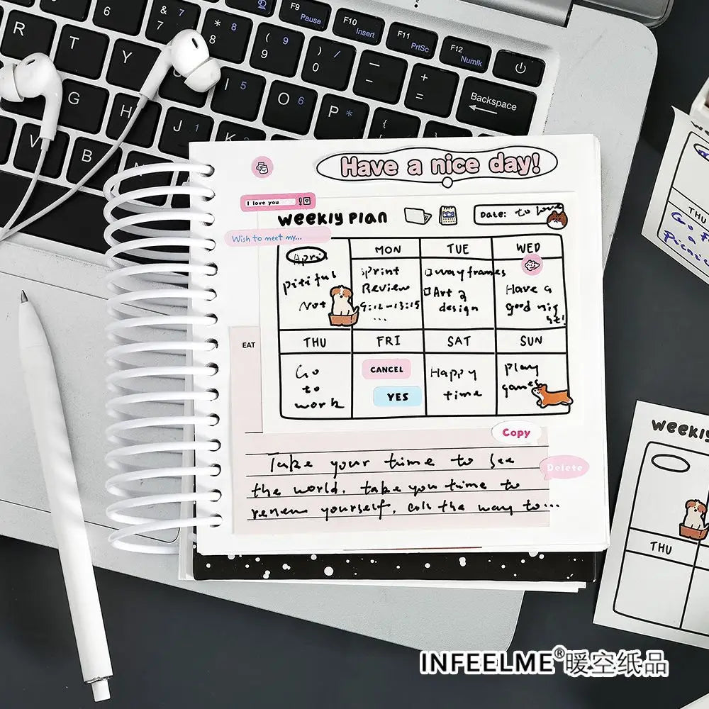 30sheets Memo Note Happy Business List Series Schedule Weekly Plan List Notes Check-in N Times Sticky Notes Stationery Note Pad