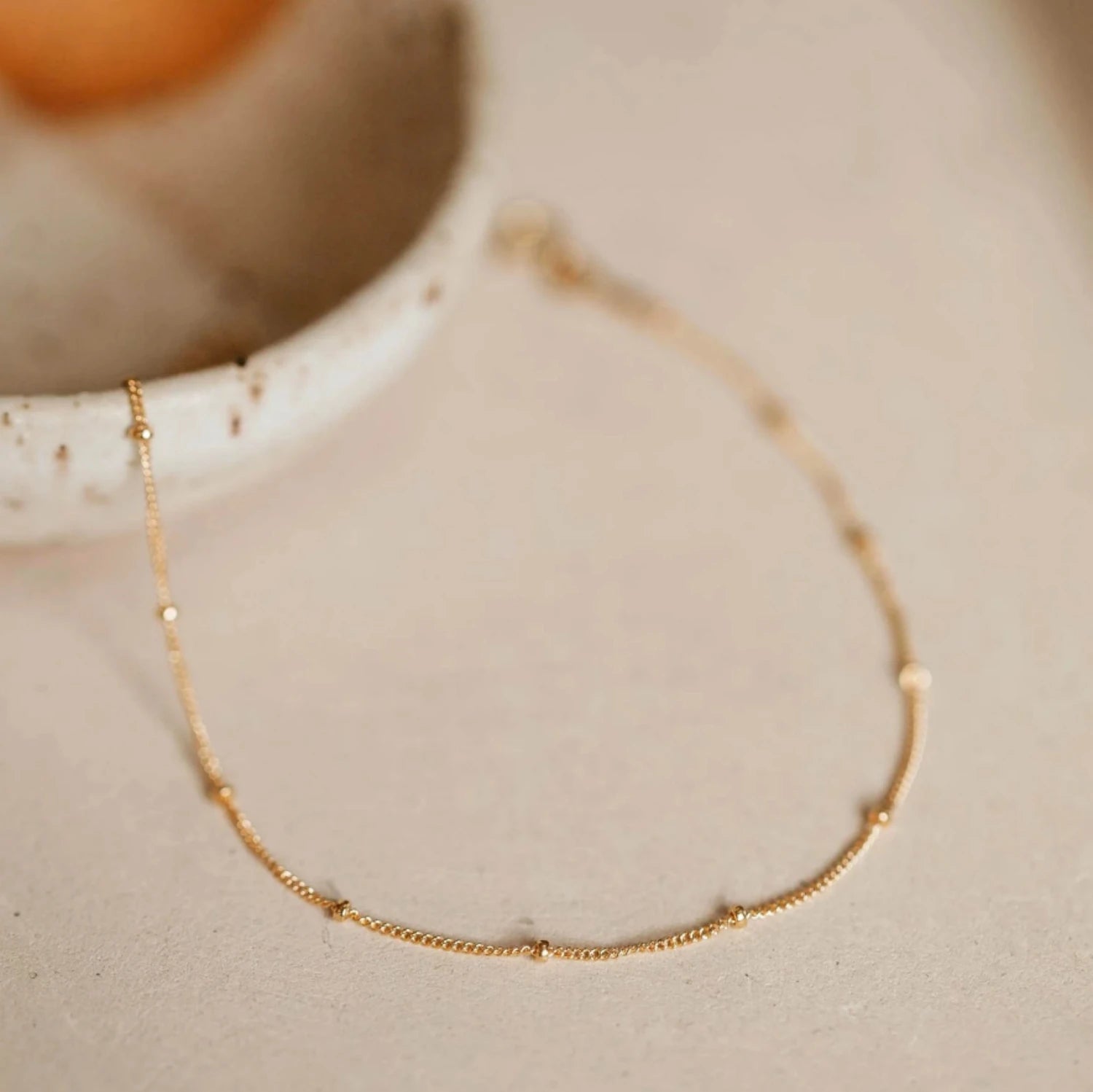 LUNABEL - 
SUNIBI Fashionable Stainless Steel Minimalist Bead Decor Anklet Chain For Women