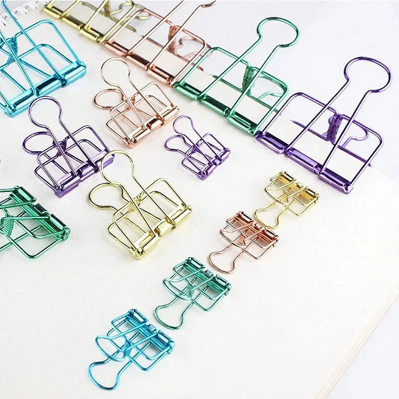 5PCS Paper Metal Diary Clip Office Kawaii Binder Note Stationery Clips Notebook Clip Stationery Cute HXZ05