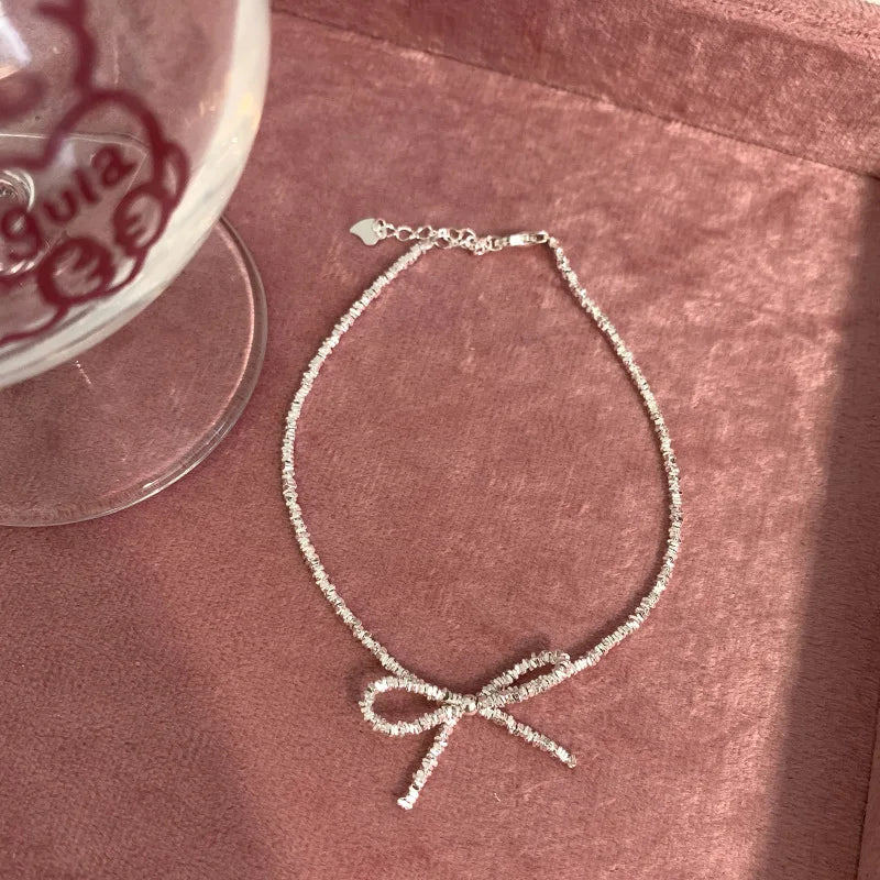 VIVÉA - 
VENTFILLE 925 Sterling Silve Bowknot Anklet for Women Girl Hollowing Out Design Fashion Versatile Jewelry Gift Dropshipping