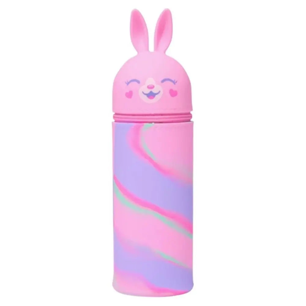 1pc Cartoon Foldable Pencil Case Silicone Dirt Resistant Pen Container Animal Shape Rabbit Shark Pen Box for Students