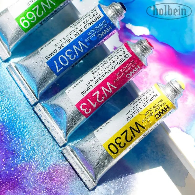 Japan Holbein Series 3 Artists' Transparent Watercolor Paint 15ml/0.5oz Tubes Art Watercolour Professional Drawing Supplies