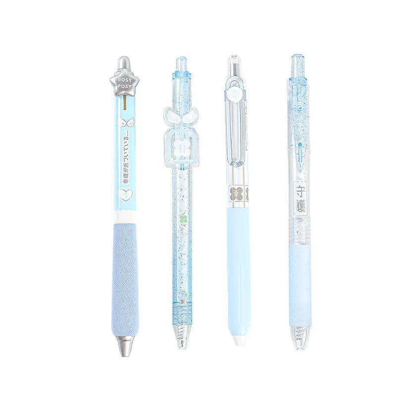 4pcs/set Japanese Cute INS Inspired Scented Gel Pens Instant Dry 0.5mm Smooth Ink for Exam Writing Sweet Aesthetic Pastel Pens