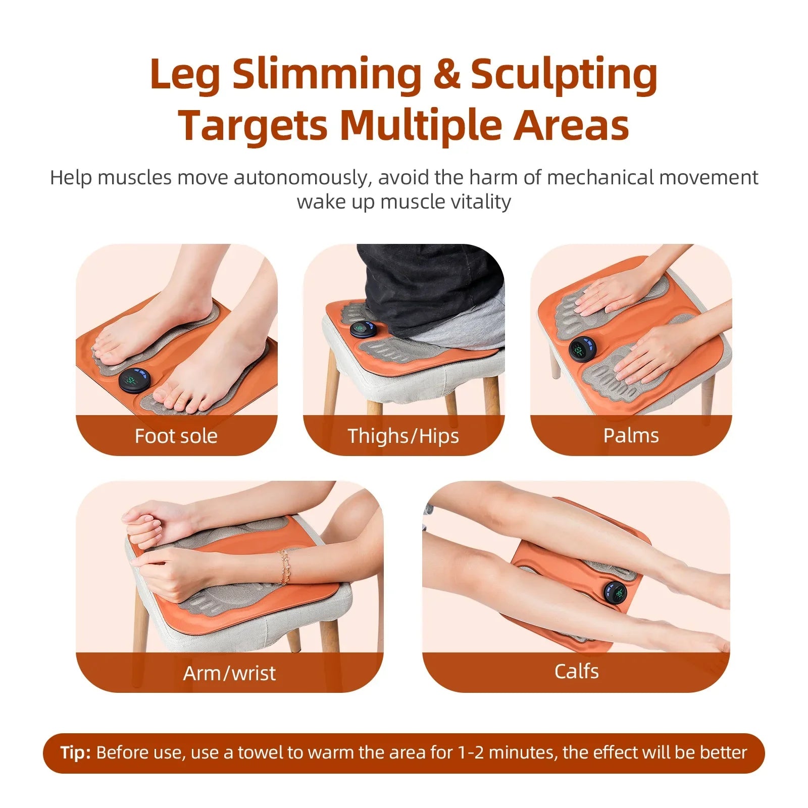 SoleRelief - Foot Massage Pad Foldable EMS Sport Muscle Stimulator Massager Relieve Fatigue Slim Legs Improve Blood Circulation