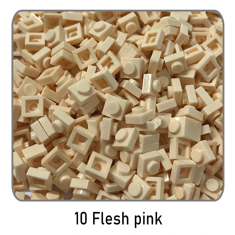 100Pcs DIY Bricks Parts 3024 1x1 Plate Educational Tech Construction Assmble Compatible Block Parts Toys for Child Kids