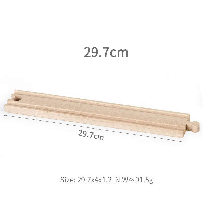 33style DIY Wooden Train Rail Tracks Accessories Wood Railway Track Parts Fit For All Wood Track Toy Christmas Birthday kid Gift