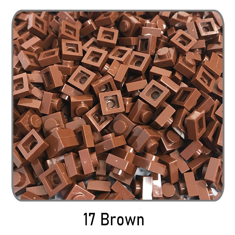 100Pcs DIY Bricks Parts 3024 1x1 Plate Educational Tech Construction Assmble Compatible Block Parts Toys for Child Kids