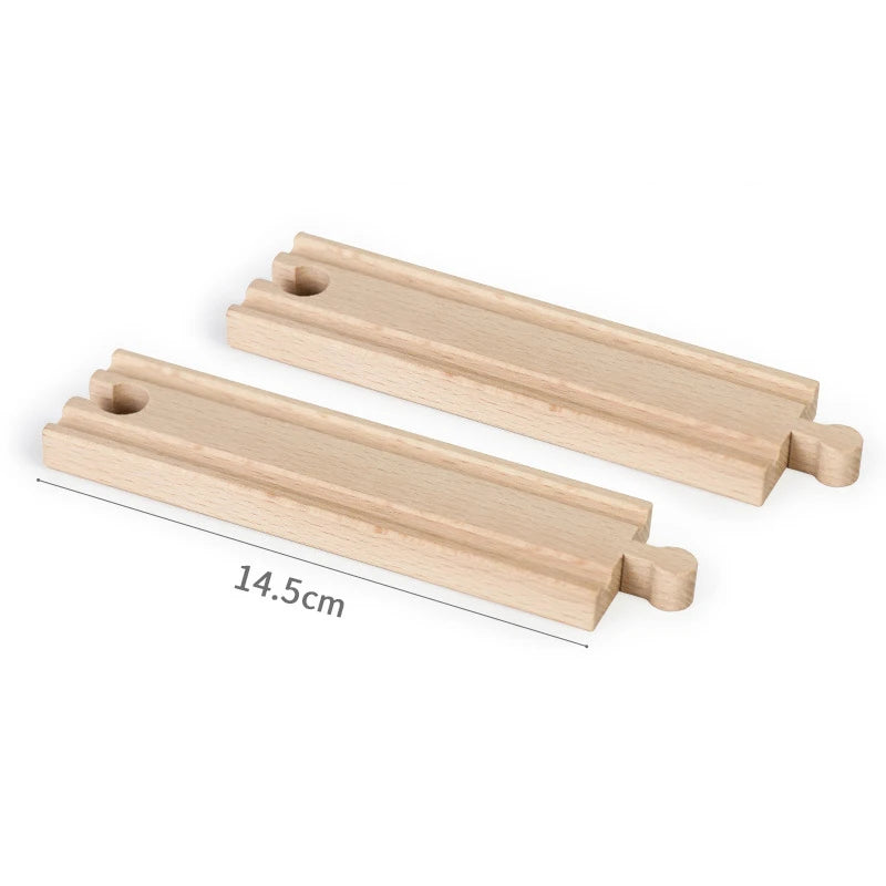 Wooden Train Track Connector Railway Rails Accessories Fit Thomas Train Road Connector Wood Railway Bridge Boys Birthday Gifts