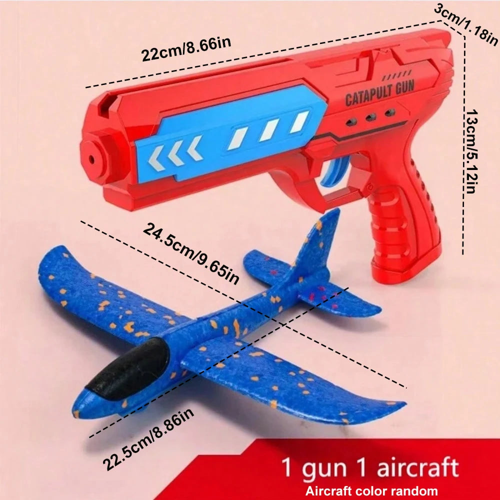 Airplane Launcher Toys Outdoor Sports Flying Toys Children's Foam Ejection Aircraft Toys Birthday Gifts for Boys Girls
