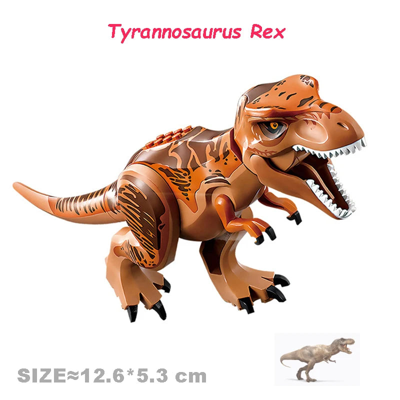 Jurassic World Dinosaurs Velociraptor Triceratops Indominus T-Rex Model Assemble Educational Building Blocks Toys For Kids Gifts
