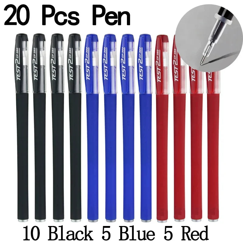 20/50 Pcs Gel pens Set Black Blue Red Refill Gel School & office Supplies Stationery kawaii accessories stationery cute pens