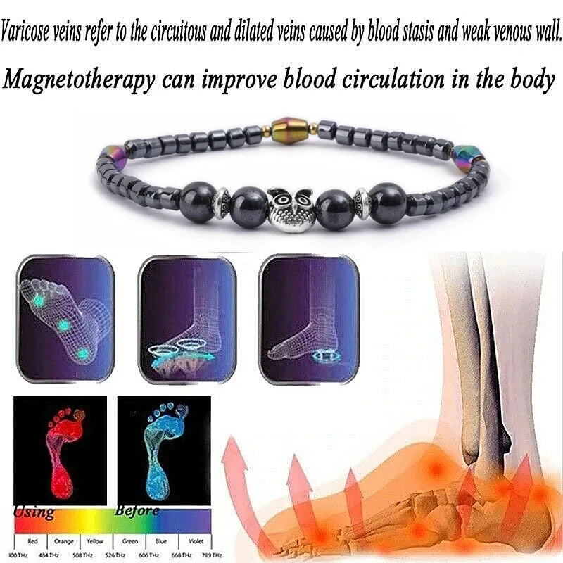 ENERVIA - 
Molded Slimming Magnetic Therapy Health Magnet Ankle Chains Relieve Fatigue Weight Loss Magnet Anklets Natural Stones Bracelets