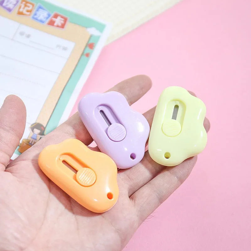 Mini Pocket Cloud Art Utility Knife Box Knife Paper Cutter Craft Wrapping Refillable Blade Stationery