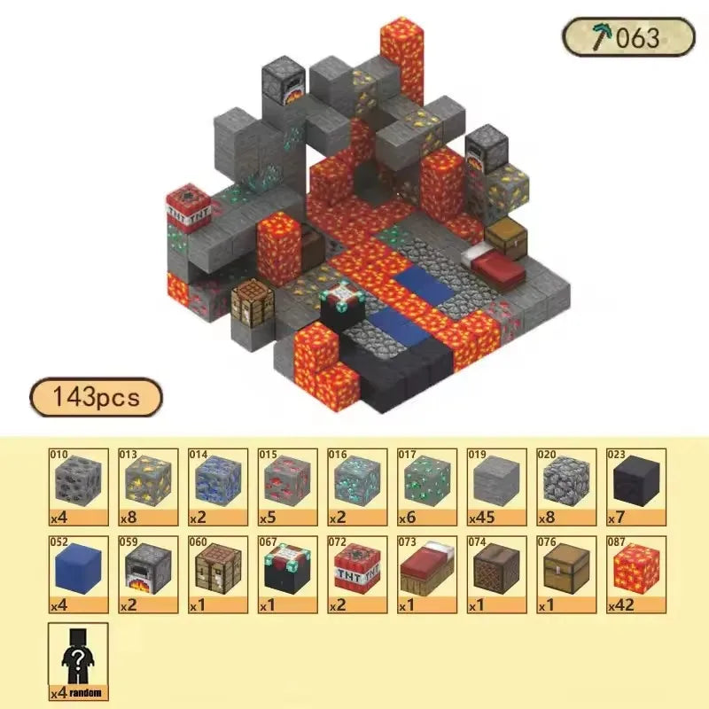 Creative Magnetic Building Block Bricks My Famous Scene World Architectural Set DIY Model Kids Toy Christmas Gifts for Boy Girls