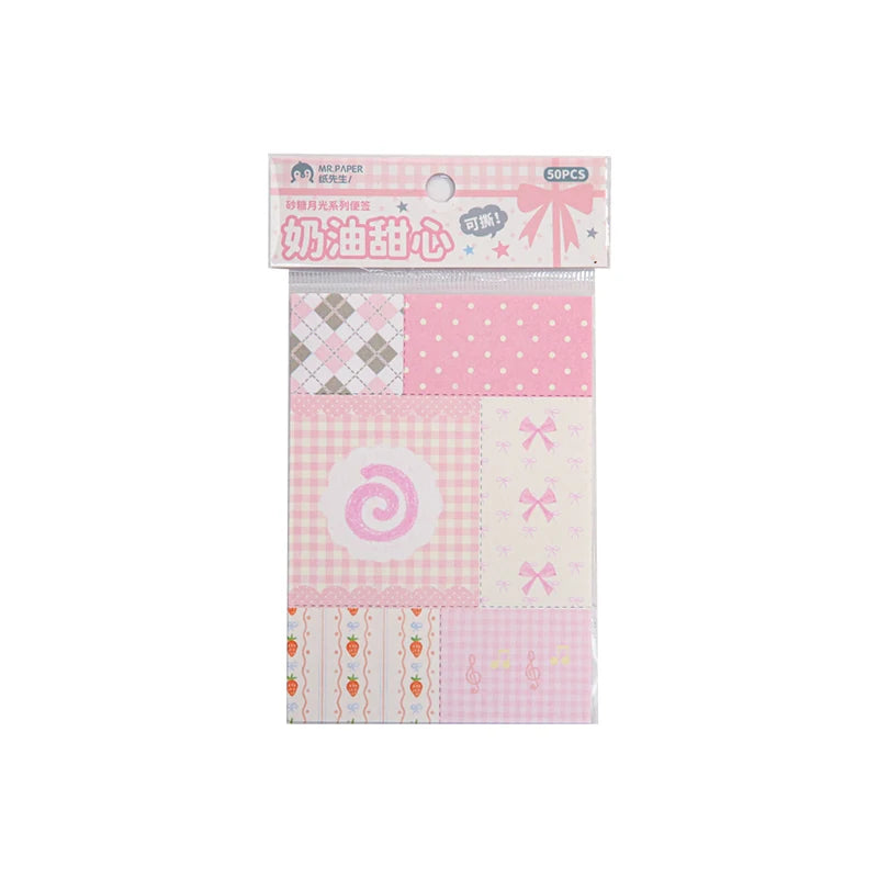 TIANZI 50/100Pcs Cute Cartoon Square Memo Pads High-Quality Writing Paper for To-Do Lists Journals Notes DIY Office Stationery