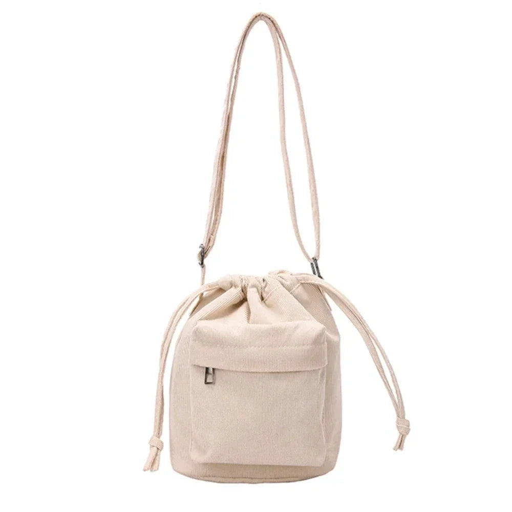 LIVI - 
2025 New Women Bag Middle Shoulder Bag Korean Style Drawstring Bucket Bag Casual Light Youth Crossbody Bag Whole Sale