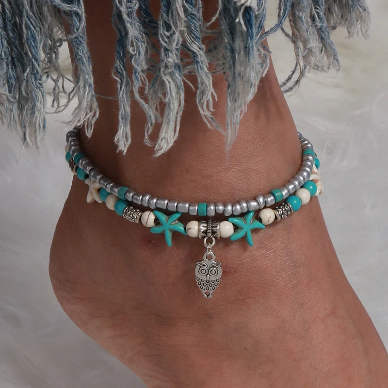 Zafira Anklets - Bohemian Colorful Handmade Beads Anklets for Women Summer Beach Ankle Bracelet Foot Leg Chain Female Girls Jewelry Accessories