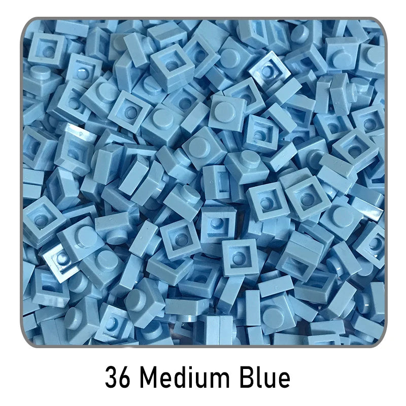 100Pcs DIY Bricks Parts 3024 1x1 Plate Educational Tech Construction Assmble Compatible Block Parts Toys for Child Kids