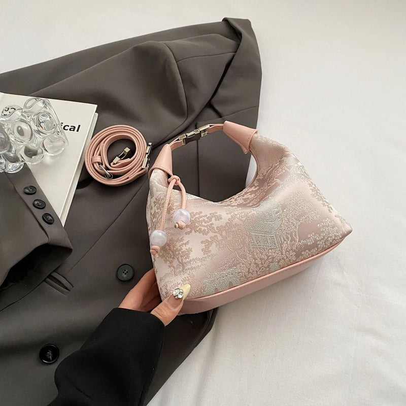 RUNA - 
Fashionable Chinese Embroidery Handbag Brand Versatile Shoulder Bag 2025 New Chinese Style Tote Bag Trend Designer Travel Wallet