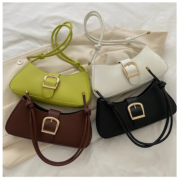 KIRA - 
Women's Shoulder Bag Solid Color Popular Small Bag Trend Summer 2025 New Trendy Crossbody Bag Texture Shoulder Underarm Bag