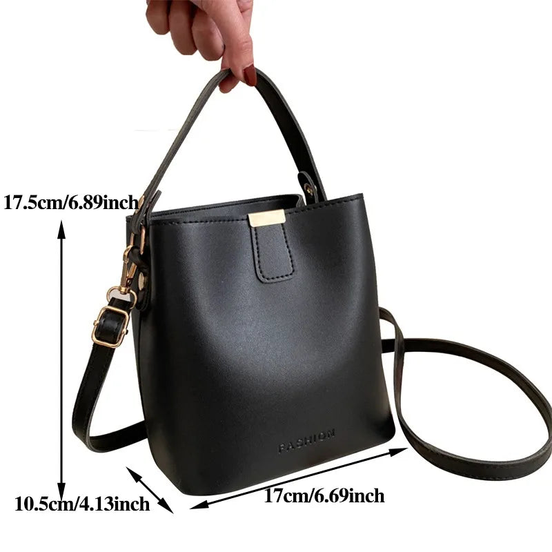 CÉRA - 
Women PU Leather Handbag Casual Tote Bag Lady Messenger Shoulder Bag Brand Design Female Totes Bolsa Black