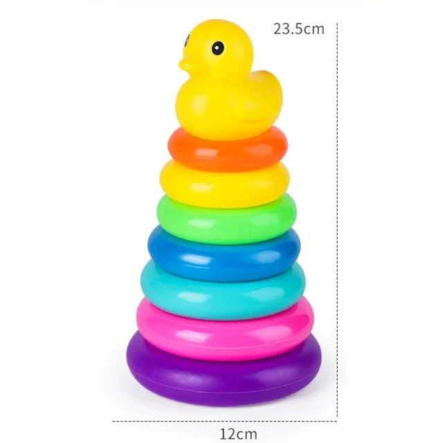 Montessori Stacking Toys for Babies 0 12M Rainbow Ring Stacker Baby Stacking Tower for Toddlers Educational Learning Sensory Toy