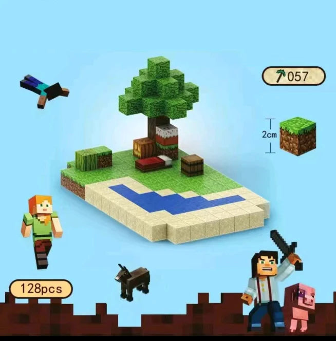 32-200PCS Magnetic Blocks-Build Mine Magnet World Set for Boys & Girls Age 3+, Sensory Toys for Toddlers Gifts Construction Toys