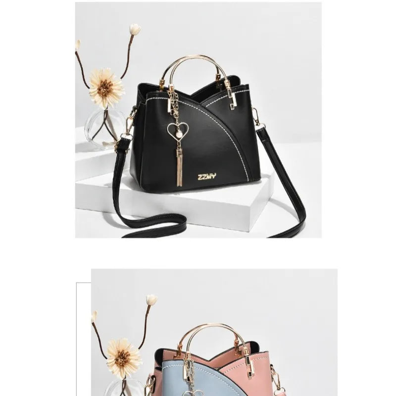 LUNI - 
Fashionable handbag Korean color-blocking large capacity women's bag fashionable one-shoulder crossbody bag bucket bag
