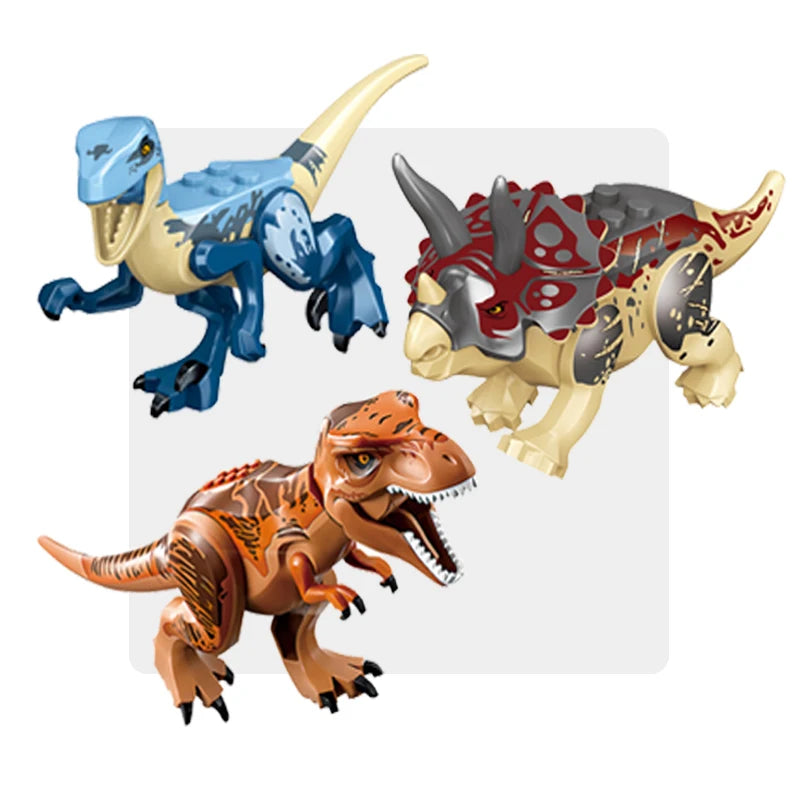 Jurassic World Dinosaurs Velociraptor Triceratops Indominus T-Rex Model Assemble Educational Building Blocks Toys For Kids Gifts
