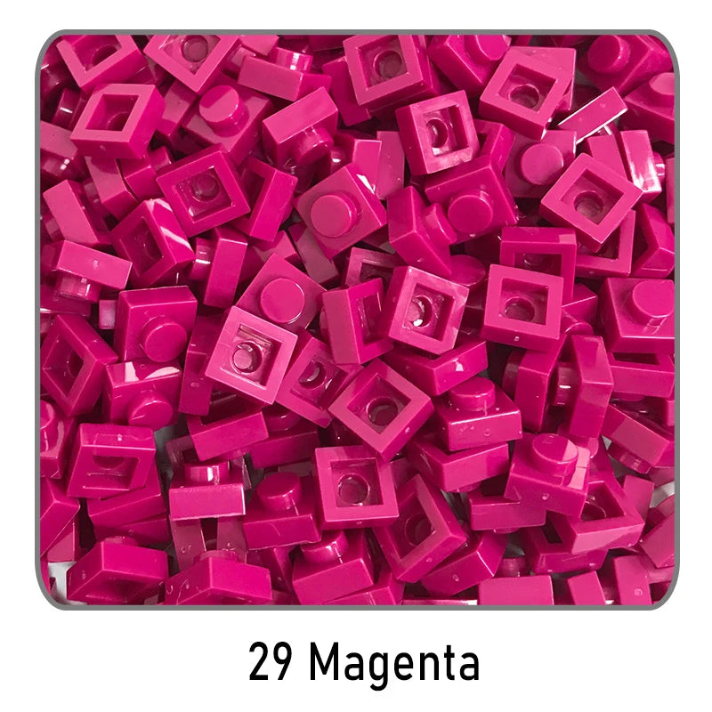 100Pcs DIY Bricks Parts 3024 1x1 Plate Educational Tech Construction Assmble Compatible Block Parts Toys for Child Kids