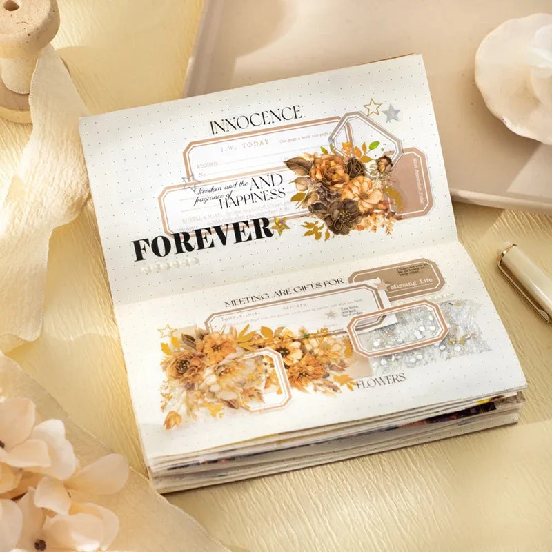 Journal GO 30pcs Vintage Label Paper Sticker Tag Scrapbooking Junk Journal Kits Crafts Classification Retro Label Stickers