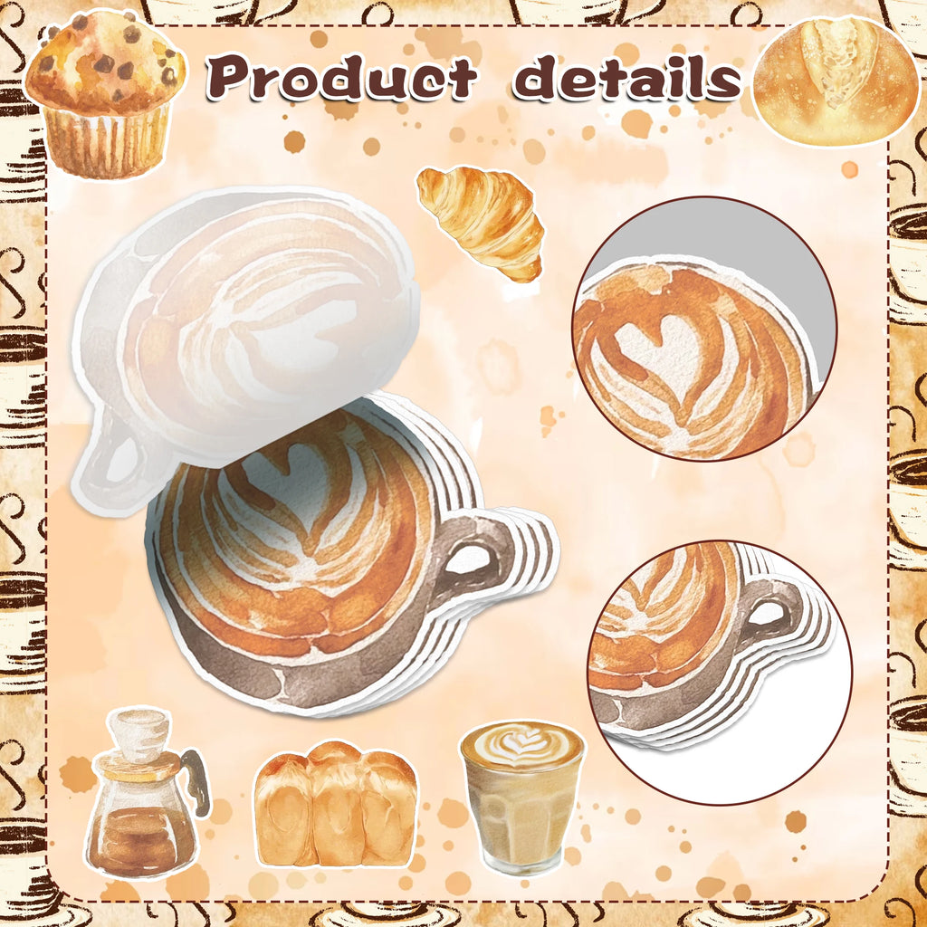 12/24/36pcs Coffee Theme Sticky Notes Set, Self-Stick Notes Pads, Writing Memo Pads for Office Home Use Kids Gifts Supplies