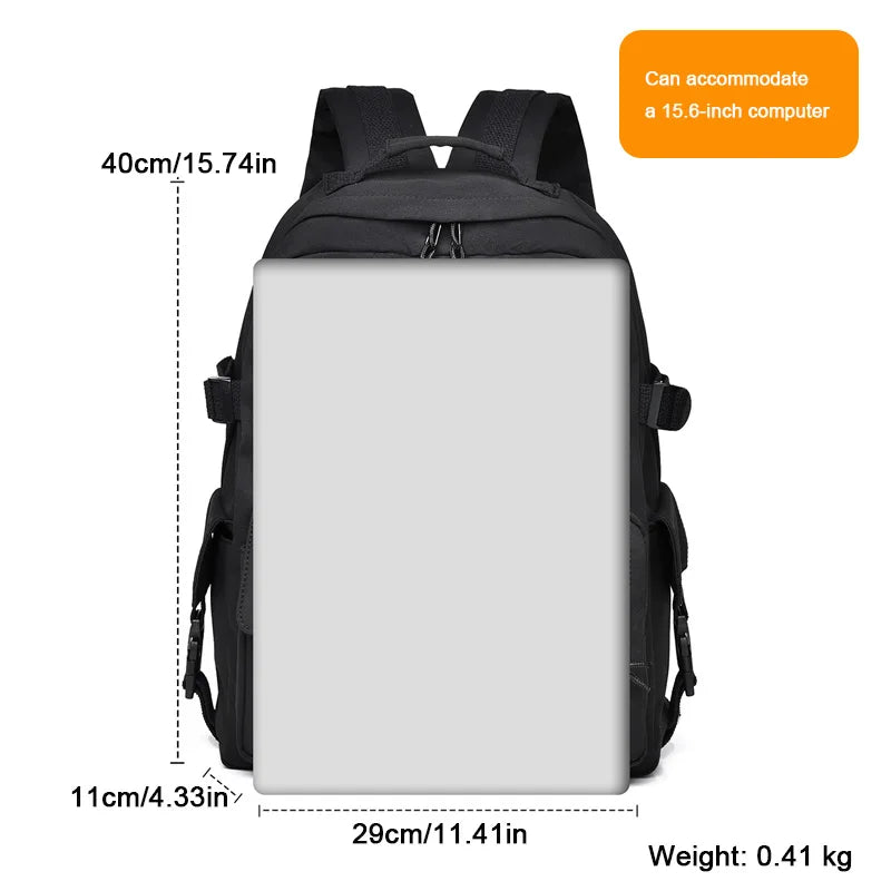 Hot Selling -  Multi Pocket Unisex Backpack, Oxford Material Large Capacity Casual Simple Neutral Style Backpack, Computer Backpack