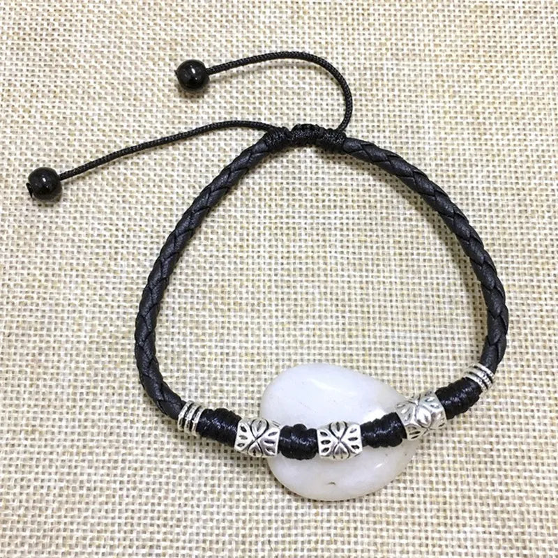 SEVORA - 
1PC Simple Adjustable Handmade Leaf Anklets Woven Adjustable Rope Lucky Foot Bracelet For Women Men Beach Jewelry