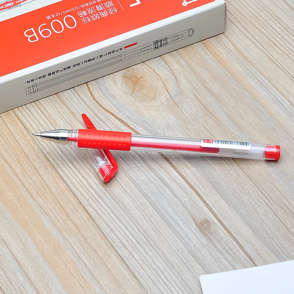 WQN-4/8/12pcs Gel Ink Pen Rollerball Pen Set Office Supplies Red Ink Color 0.5mm Ballpoint Pen Student School Stationery