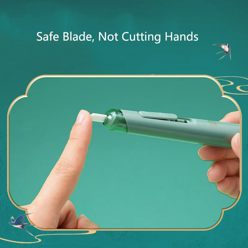 Deli Pocket Pen Cutter Auto-Lock Safety Ceramic Blade, Mini Art Knife Kid's Wallpaper tools for Cut Package/Cardboard/Paper 샤프
