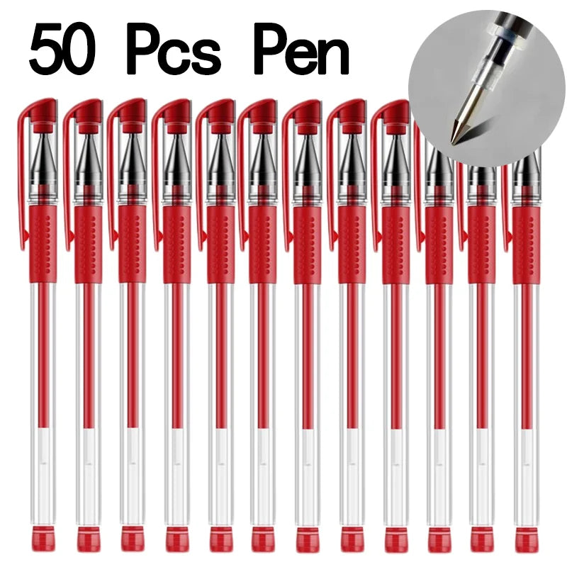 20/50 Pcs Gel pens Set Black Blue Red Refill Gel School & office Supplies Stationery kawaii accessories stationery cute pens
