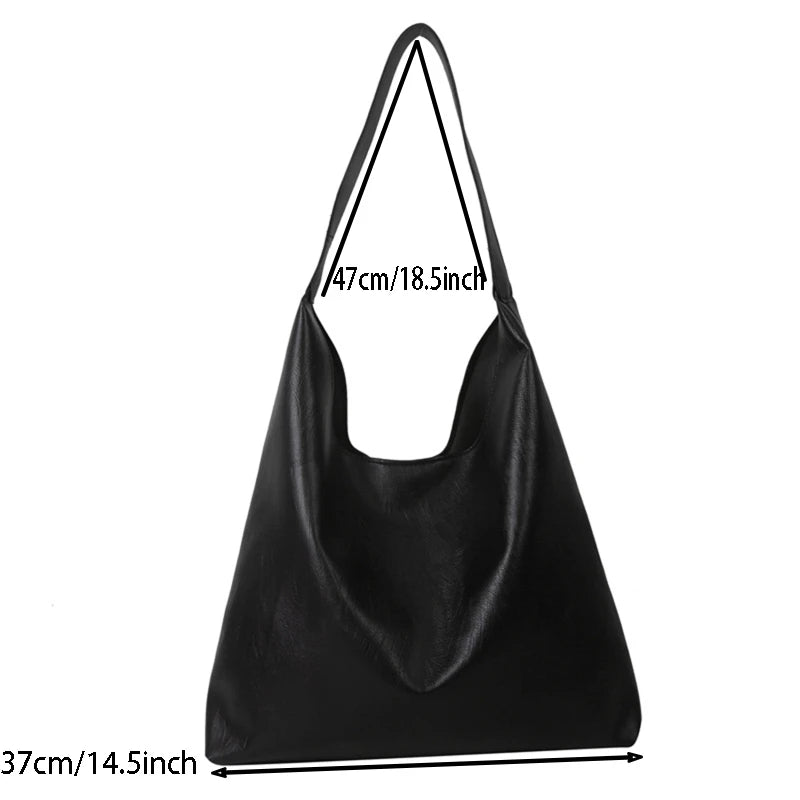 Tivra - 
Versatile Bucket Bag Roomy Underarm Tote Crossbody Bag Shoulder Bags For Women Solid Cute Tote Clutch Wallet