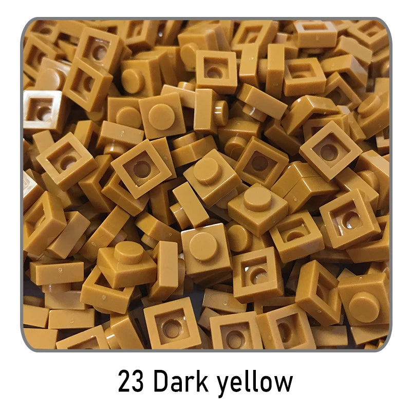 100Pcs DIY Bricks Parts 3024 1x1 Plate Educational Tech Construction Assmble Compatible Block Parts Toys for Child Kids