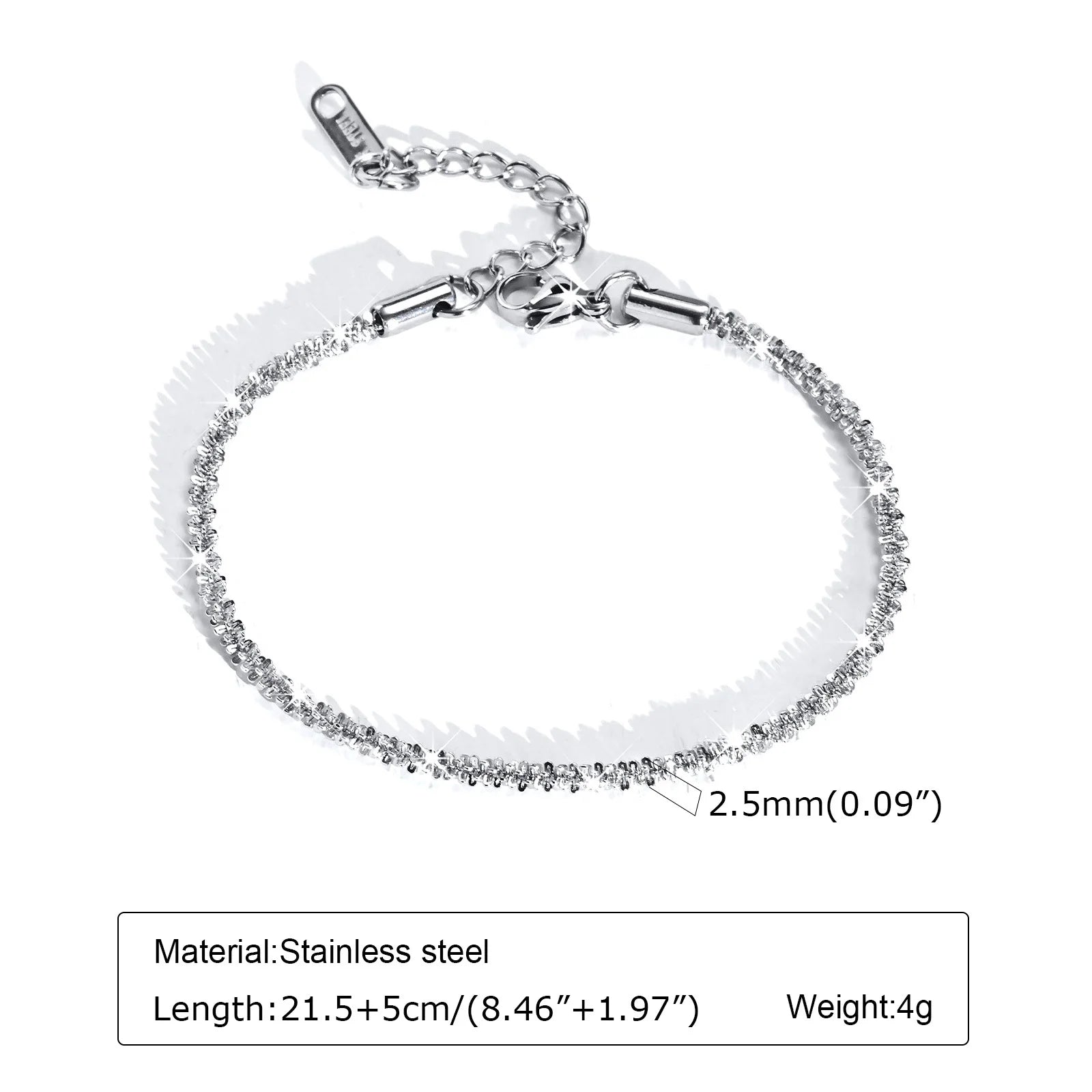 STÉLIA - 
Silver Color Anklet Bracelets for Women Waterproof, Stainless Steel Layered Cuban Chain Herringbone Anklets Summer Beach Gift