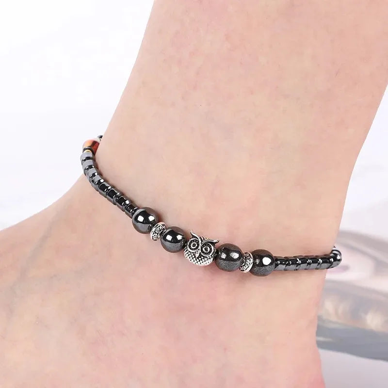 ENERVIA - 
Molded Slimming Magnetic Therapy Health Magnet Ankle Chains Relieve Fatigue Weight Loss Magnet Anklets Natural Stones Bracelets