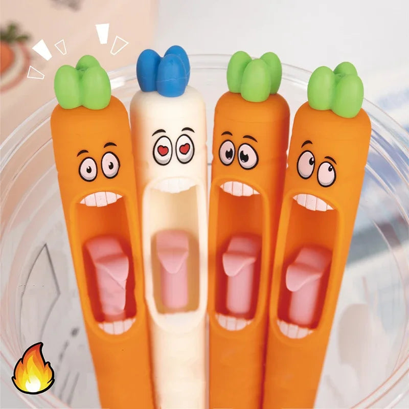1-4 pcs Amusing Stationery Kawaii Gel Pen School Office Supplies Creative Carrot Funny Recreation Cute Gel Pen