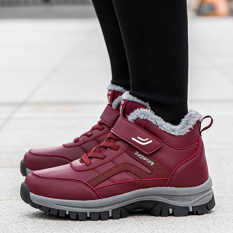 watinhy - Waterproof Boots Designer Australian Platform Boots for Leather Warm Ankle Fur Booties Luxury Boots