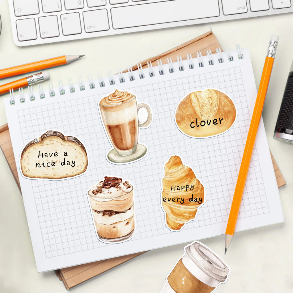 12/24/36pcs Coffee Theme Sticky Notes Set, Self-Stick Notes Pads, Writing Memo Pads for Office Home Use Kids Gifts Supplies