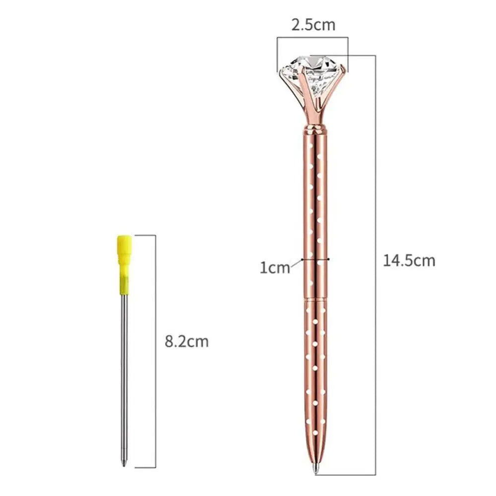 Creative Metal Crystal Pen Office Material Gift Metal Ballpoint Pen Large Diamond Crystal Big Diamond Pen Student Gifts 2024