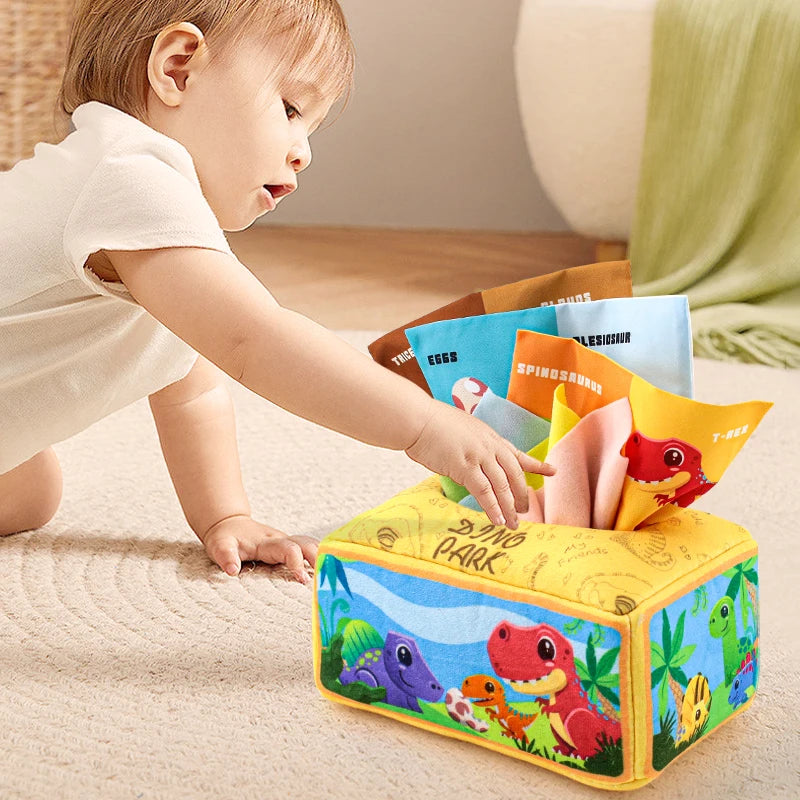 Baby Draw Paper Towel Tearing Tissue Box Baby Puzzle Early Education Montessori Children Cloth Toys 3+10