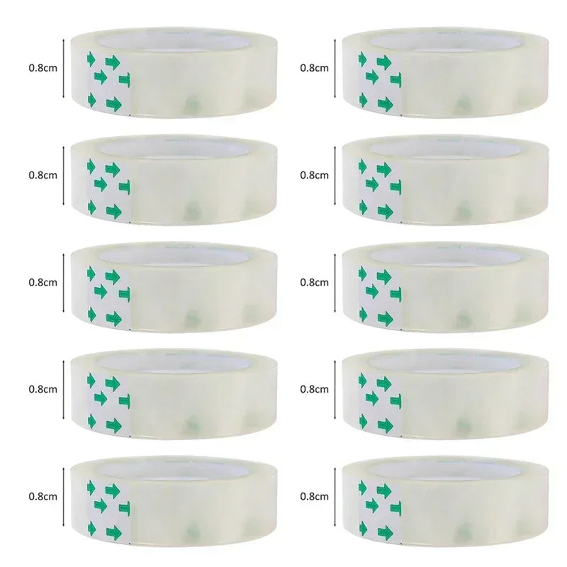 10/5/1 Rolls Premium Transparent Tape 0.8cm 1.2cm 1.8cm Multifuntion High-viscosity Adhesive Tape for Gift Wrapping Packing